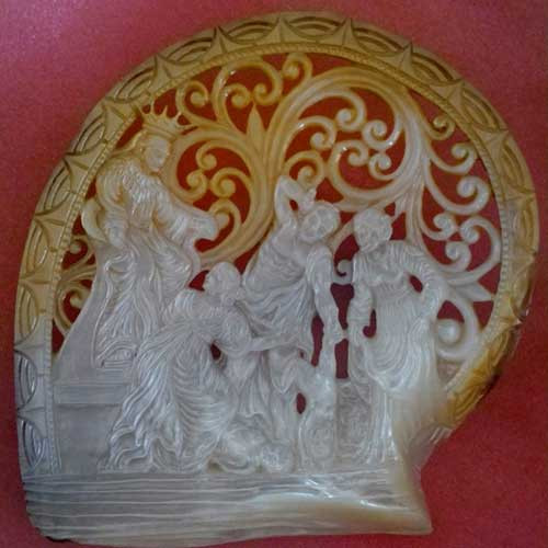 Seashell Carving Christian Decoration