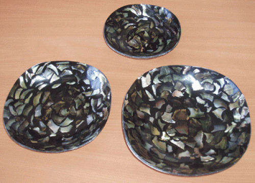 Bowl Set Mosaic Black Mop