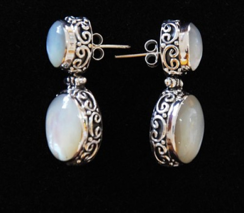 Earring Mop Shell With Silver