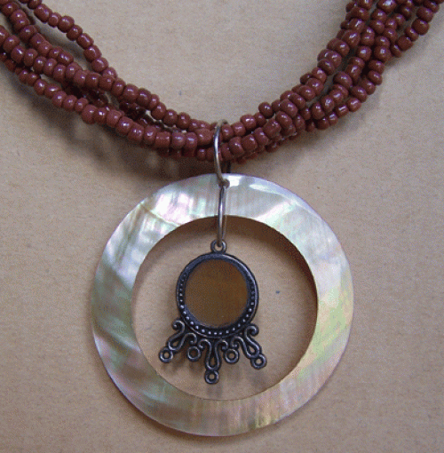 Necklace Pink Mop Shell Mabe