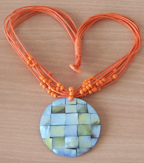 Black Shell Mop Mosaic Round