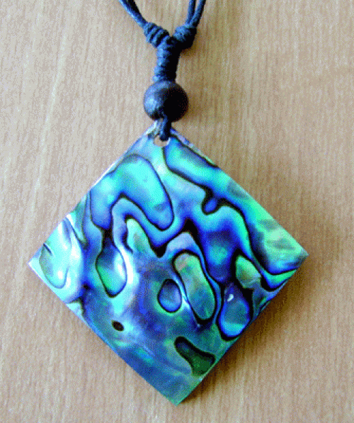 paua shell necklace with bead