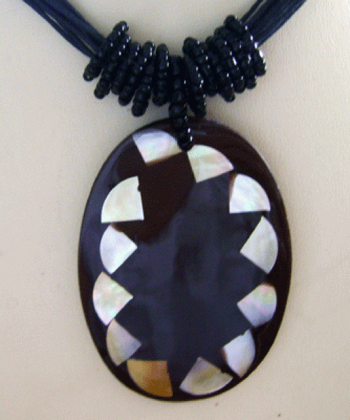 yellow mop shell necklace