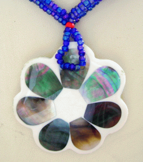 black mop shell mosaic necklace