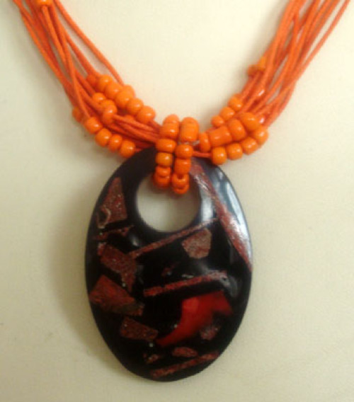 red coral necklace with bead
