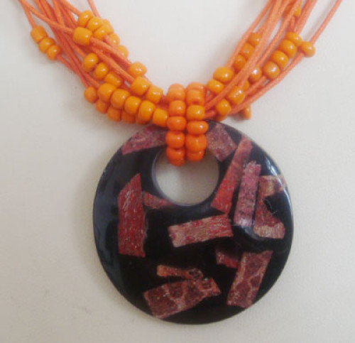 red coral necklace with bead