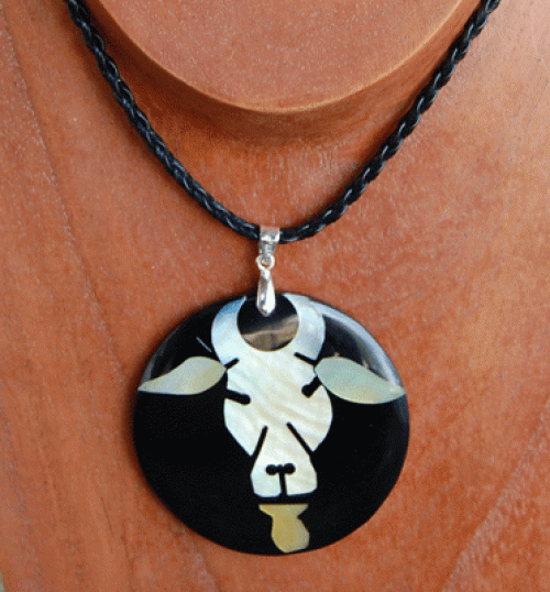 Zodiac shell with resin necklace